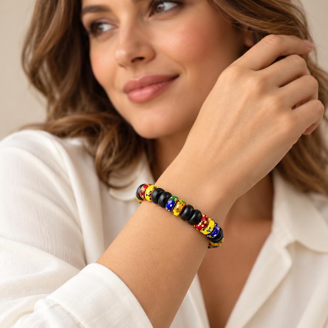 Colorful Beaded Bracelet for Women & Girls | Stylish Handmade-Look Fashion Bracelet
