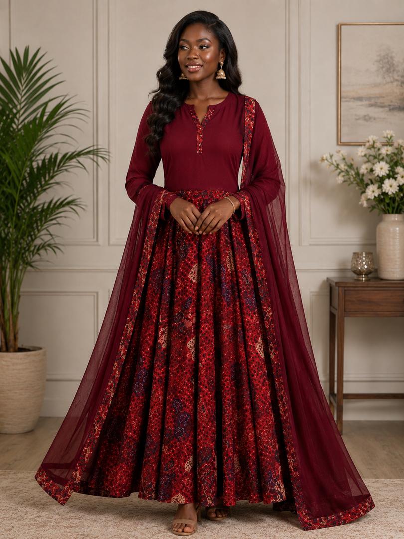 Royal Burgundy Heritage Gown Set