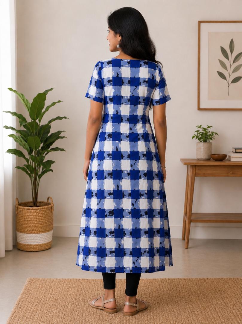 Royal Azure Layered Midi Dress