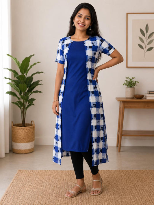 Royal Azure Layered Midi Dress